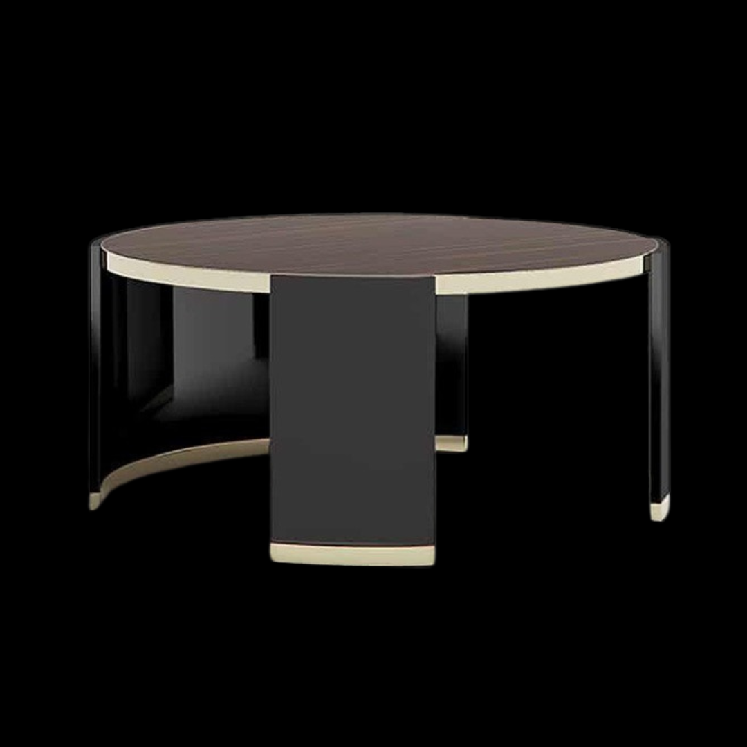 Modern Round Coffee Table with Sleek Metal Accents - Provance Decoration