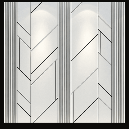 Chevron Wood Wall Cladding with Metallic Accents – WC-017 - Provance Decoration