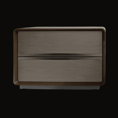 Contemporary Two-Drawer Night Table with Sleek Wood Finish - Handcrafted Bedside Table - Provance Decoration