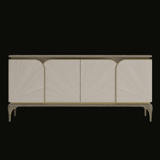 Elegant Light Wood Sideboard with Arched Detailing – Timeless Sophistication - Provance Decoration