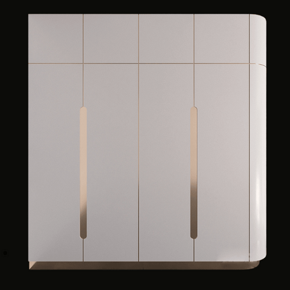 Luxury Sliding Door Wardrobe with Textured Finish and Gold Accents - Handcrafted Modern Closet - Provance Decoration