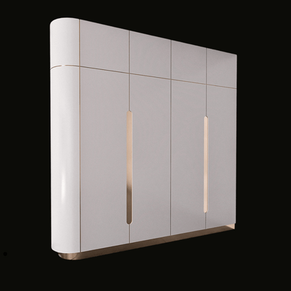 Luxury Sliding Door Wardrobe with Textured Finish and Gold Accents - Handcrafted Modern Closet - Provance Decoration