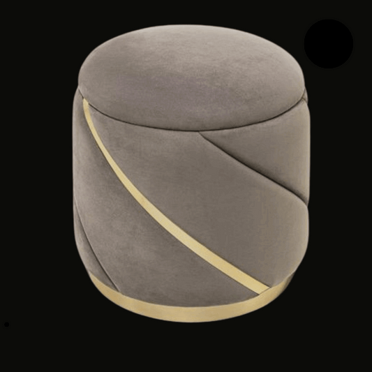 Luxury Upholstered Ottoman with Gold Accents - Provance Decoration