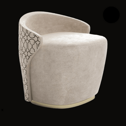 Luxury Upholstered Swivel Accent Chair with Patterned Backrest - Provance Decoration