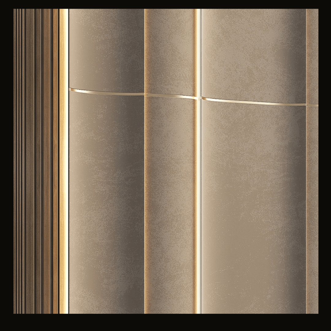 Luxury Upholstered Wall Cladding with Gold Accents – WC-013 - Provance Decoration