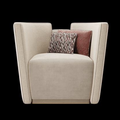 Modern Beige Armchair with Accent Pillows | Luxurious Seating for Contemporary Homes - Provance Decoration