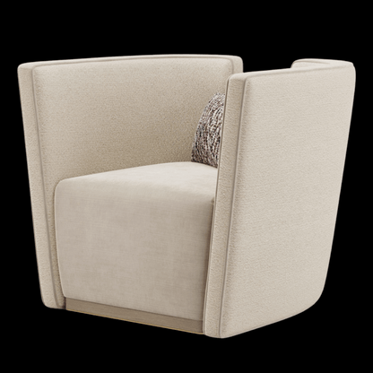 Modern Beige Armchair with Accent Pillows | Luxurious Seating for Contemporary Homes - Provance Decoration