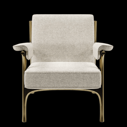 Modern Beige Armchair with Brass Frame |Provance - Provance Decoration