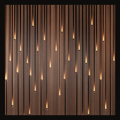 Modern Concrete-Inspired Wall Cladding with Integrated Shelves & LED Accents – WC-023 - Provance Decoration