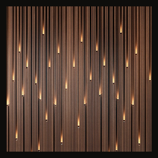 Modern Concrete-Inspired Wall Cladding with Integrated Shelves & LED Accents – WC-023 - Provance Decoration