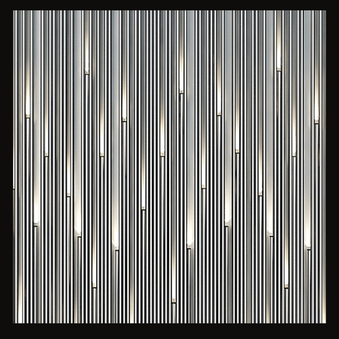 Modern Concrete-Inspired Wall Cladding with Integrated Shelves & LED Accents – WC-023 - Provance Decoration