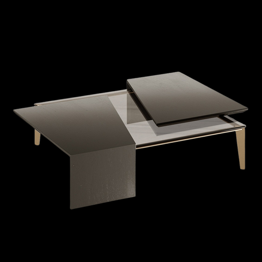 Modern Geometric Coffee Table with Sleek Panels - Provance Decoration