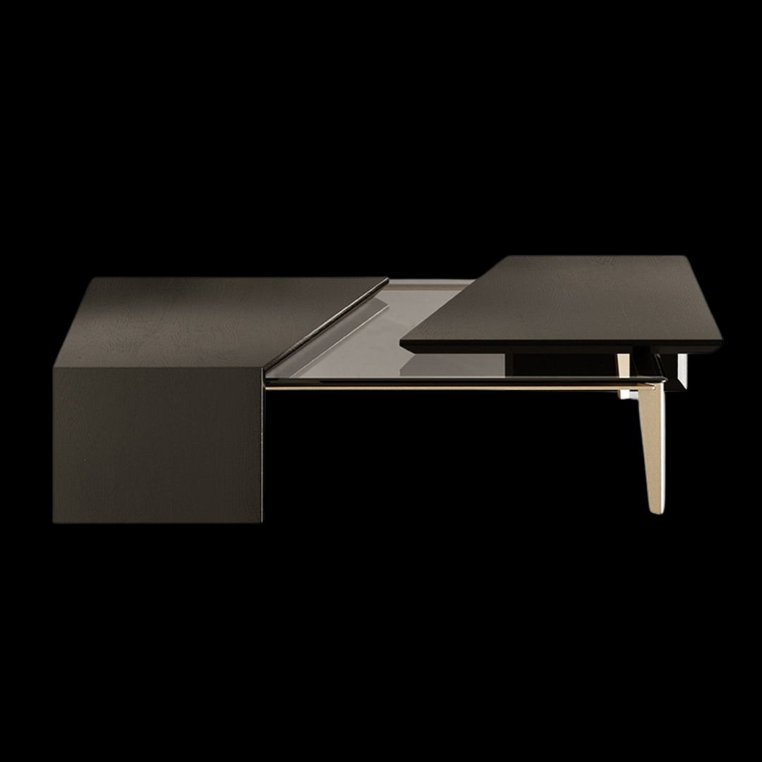 Modern Geometric Coffee Table with Sleek Panels - Provance Decoration
