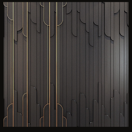 Modern Luxury Wall Cladding – Black with Gold Accents - Provance Decoration