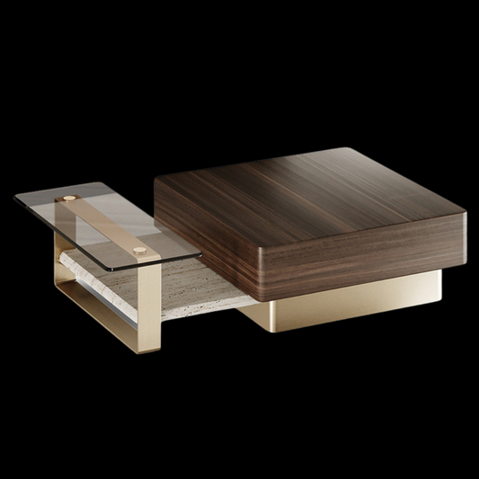 Modern Multi-Tier Coffee Table with Glass Shelf | Provance - Provance Decoration