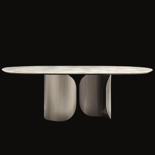Stainless Steel Dining Table with Marble Top - Provance Decoration