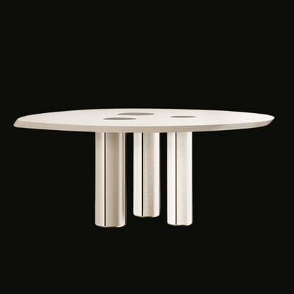 Wooden Dining Table with Stainless Steel Accents - Provance Decoration